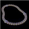Image 2 : 36.19 ctw Tanzanite & Diamond Necklace 14K Yellow Gold - REF-527H3R