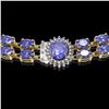 Image 3 : 36.19 ctw Tanzanite & Diamond Necklace 14K Yellow Gold - REF-527H3R