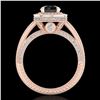 Image 3 : 2.8 ctw Fancy Black Diamond Engagment Art Deco Ring 18k Rose Gold - REF-236G4W