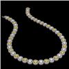 Image 2 : 31.64 ctw Canary & Diamond Micro Pave Necklace 18K White Gold - REF-3354K5Y