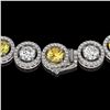 Image 3 : 31.64 ctw Canary & Diamond Micro Pave Necklace 18K White Gold - REF-3354K5Y