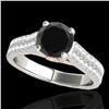Image 1 : 1.61 ctw Certified VS Black Diamond Pave Ring 10k 2Tone Gold - REF-62W8H