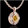Image 3 : 1.01 ctw Intense Fancy Yellow Diamond Art Deco Necklace 18k Rose Gold - REF-136M4G