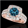 Image 1 : 2.5 ctw SI Certified Fancy Blue Diamond Solitaire Halo Ring 10k Rose Gold - REF-211R4K