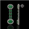 Image 2 : 10.23 ctw Emerald & Diamond Earrings 14K White Gold - REF-227H3R