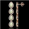 Image 2 : 9.12 ctw Opal & Diamond Micro Pave Halo Earrings 10k Rose Gold - REF-174H5R