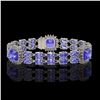 Image 1 : 19.6 ctw Tanzanite & Diamond Bracelet 14K White Gold - REF-323Y8X