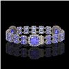 Image 2 : 19.6 ctw Tanzanite & Diamond Bracelet 14K White Gold - REF-323Y8X