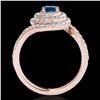 Image 2 : 2.11 ctw SI Certified Fancy Blue Diamond Halo Ring 10k Rose Gold - REF-193Y6X
