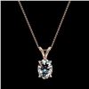Image 3 : 1 ctw Certified VS/SI Quality Oval Diamond Necklace 10k Rose Gold - REF-239H3R