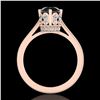 Image 3 : 1.5 ctw Fancy Black Diamond Engagment Art Deco Ring 18k Rose Gold - REF-109N3F