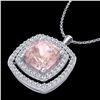Image 2 : 1.97 ctw Morganite & Micro VS/SI Diamond Necklace 18k White Gold - REF-78Y5X