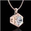 Image 3 : 0.82 ctw VS/SI Diamond Solitaire Art Deco Stud Necklace 18k Rose Gold - REF-218Y2X