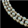 Image 3 : 42.53 ctw Aquamarine & Diamond Necklace 10K Yellow Gold - REF-709M3G