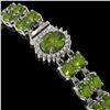 Image 2 : 26.92 ctw Tourmaline & Diamond Bracelet 14K White Gold - REF-336F4M