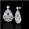 Image 2 : 3 ctw Micro Pave VS/SI Diamond Earrings Designer 18k White Gold - REF-280N2F