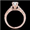Image 2 : 1.2 ctw Certified Diamond Solitaire Ring 10k Rose Gold - REF-197R8K