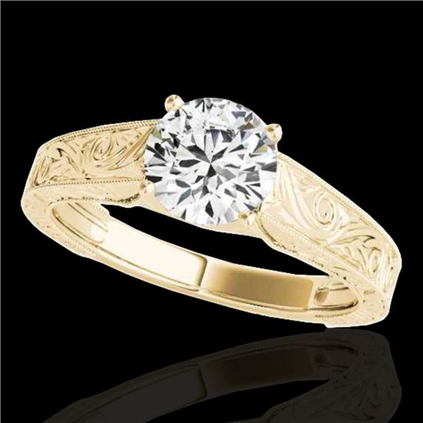 1 ctw Certified Diamond Solitaire Ring 10k Yellow Gold - REF-177N3F