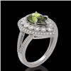 Image 2 : 5.02 ctw Certified Tourmaline & Diamond Victorian Ring 14K White Gold - REF-172R8K