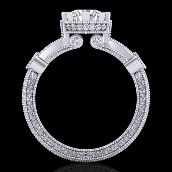 1.71 ctw VS/SI Diamond Art Deco Ring 18k White Gold - REF-442N5F