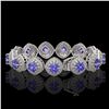 Image 2 : 38.1 ctw Tanzanite & Diamond Victorian Bracelet 14K White Gold - REF-1136W8H