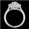 Image 2 : 1.5 ctw Certified Diamond Solitaire Halo Ring 10k 2Tone Gold - REF-197W8H