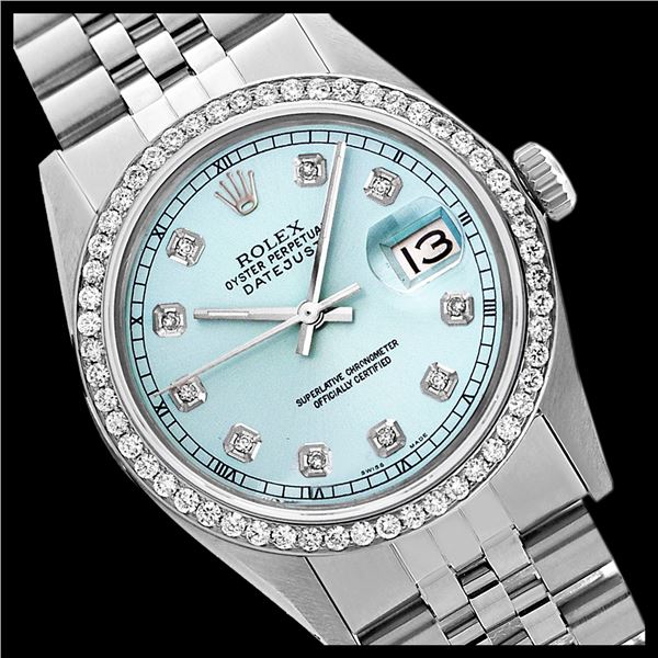 Rolex Ladies Stainless Steel, Diamond Dial & Diamond Bezel, Sapphire Crystal