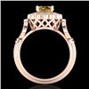Image 3 : 1.2 ctw Intense Fancy Yellow Diamond Art Deco Ring 18k Rose Gold - REF-290H9R