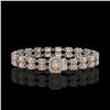 Image 1 : 16.35 ctw Morganite & Diamond Bracelet 14K White Gold - REF-236W4H