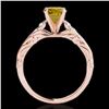 Image 2 : 1.2 ctw Certified SI/I Fancy Intense Yellow Diamond Ring 10k Rose Gold - REF-197F8M