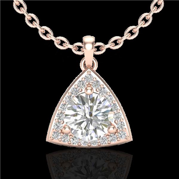 1.50 ctw Micro Pave VS/SI Diamond Certified Necklace 14k Rose Gold - REF-381G4W