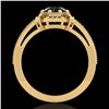 Image 3 : 1 ctw Fancy Black Diamond Engagment Art Deco Ring 18k Yellow Gold - REF-100Y2X
