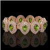 Image 2 : 57.24 ctw Tourmaline & Diamond Victorian Bracelet 14K Rose Gold - REF-1769W5H