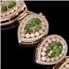 Image 3 : 57.24 ctw Tourmaline & Diamond Victorian Bracelet 14K Rose Gold - REF-1769W5H