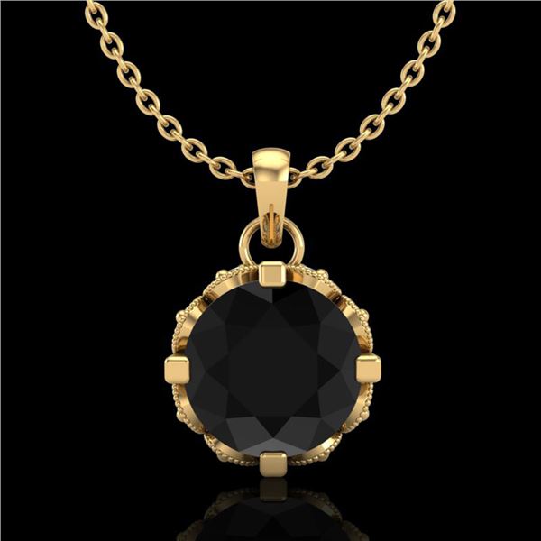 1.14 ctw Fancy Black Diamond Art Deco Stud Necklace 18k Yellow Gold - REF-81N8F