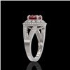 Image 3 : 2.69 ctw Certified Ruby & Diamond Victorian Ring 14K White Gold - REF-103G3W