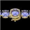Image 1 : 40 ctw Tanzanite & Micro VS/SI Diamond Bracelet 14k Yellow Gold - REF-618K2Y
