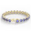 Image 3 : 40 ctw Tanzanite & Micro VS/SI Diamond Bracelet 14k Yellow Gold - REF-618K2Y