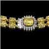 Image 3 : 31.61 ctw Citrine & Diamond Necklace 14K Yellow Gold - REF-527M3G