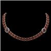 Image 1 : 33.54 ctw Garnet & Diamond Necklace 14K Rose Gold - REF-527M3G