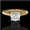 Image 2 : 0.83 ctw VS/SI Diamond Solitaire Art Deco Ring 18k Yellow Gold - REF-116N6F