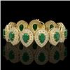 Image 1 : 56.04 ctw Emerald & Diamond Victorian Bracelet 14K Yellow Gold - REF-1745N5F