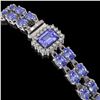 Image 2 : 16.08 ctw Tanzanite & Diamond Bracelet 14K White Gold - REF-236G4W