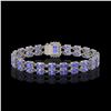 Image 3 : 16.08 ctw Tanzanite & Diamond Bracelet 14K White Gold - REF-236G4W
