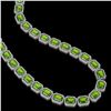 Image 2 : 73.41 ctw Peridot & Diamond Micro Pave Halo Necklace 10k White Gold - REF-888A2N