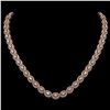 Image 1 : 18.43 ctw Oval Cut Diamond Micro Pave Necklace 18K Rose Gold - REF-1596X8A