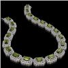 Image 2 : 58.5 ctw Tourmaline & Diamond Victorian Bracelet 14K White Gold - REF-1623X3A