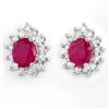Image 1 : CERTIFIED 4.44ctw RUBY & DIAMOND EARRINGS 14KT GOLD