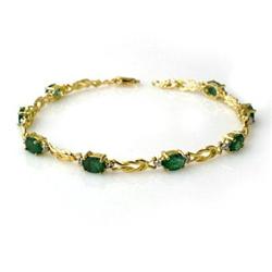 OVERSTOCK 4.11ctw EMERALD & DIAMOND BRACELET GOLD