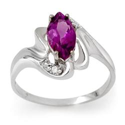 CERTIFIED 2.62 ctw AMETHYST & DIAMOND RING WHITE GOLD